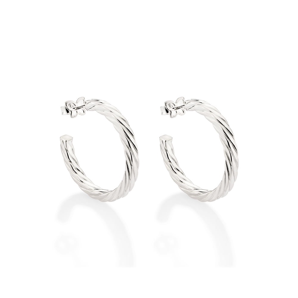 ROMMANEL SILVER 925 TWISTED HOOP EARRINGS